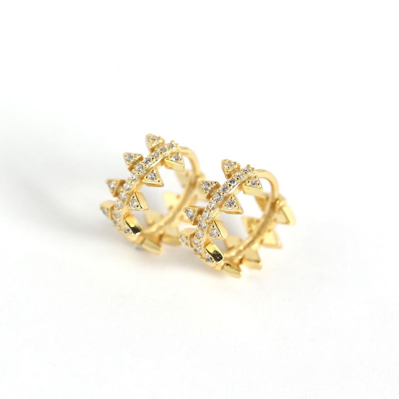 Geometrie Triangle Huggie Hoops - 925 Silber CZ Ohrringe