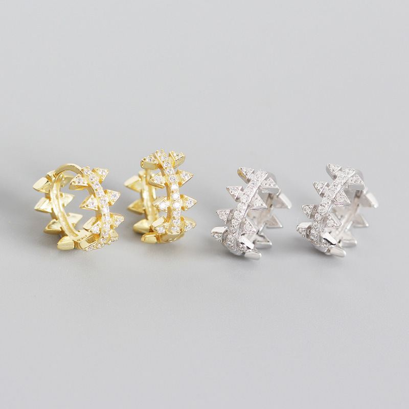 Geometrie Triangle Huggie Hoops - 925 Silber CZ Ohrringe