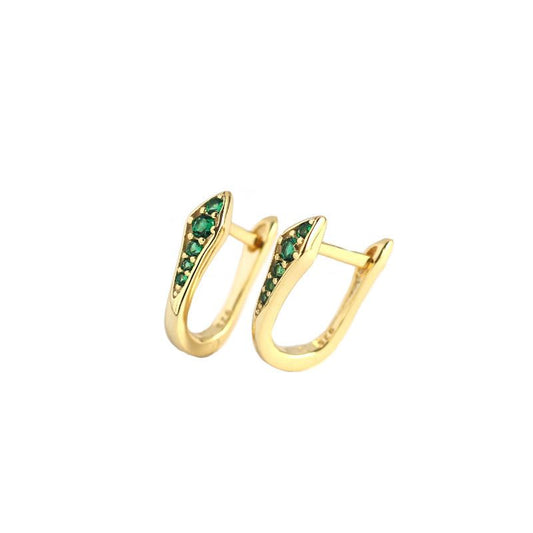 Silverbene Fashion U-Form CZ Sterling Silber Ohrringe, Hufeisen-Design, glänzend und elegant, für Damen.