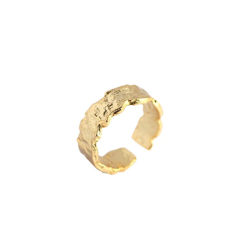 Faltstruktur Ring in 925 Sterlingsilber, verstellbar, modernes Design, elegant und stilvoll.