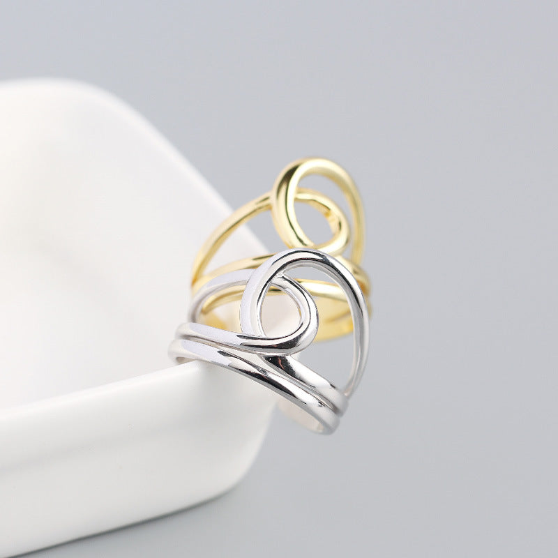 Sterlingsilber Ring mit doppelter Lagenlinie und verstellbarem Design von silverbene, eleganter Schmuck für den Finger