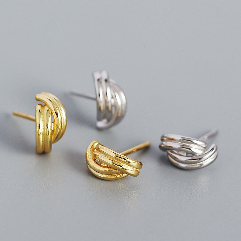 Sterling Silber Ohrringe in C-Form, kreisförmige Huggellöcher, einfache Silverbene Schmuck, elegante Ohrschmuck, Damenaccessoire
