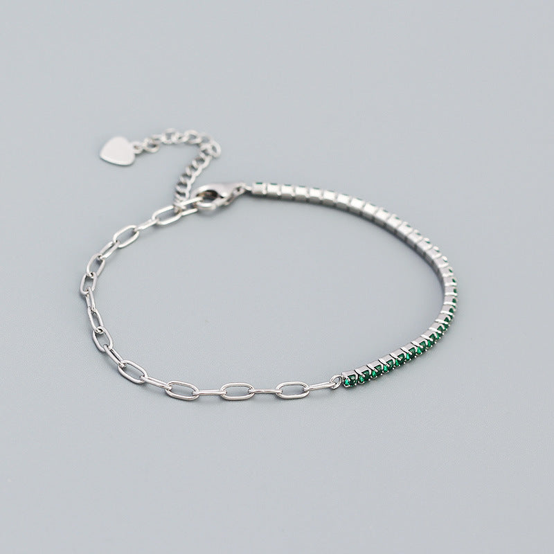 Classic Round-Cut 925 Sterling Silver CZ Gemstone Tennis Bracelet - SterlingSilberSchmuck