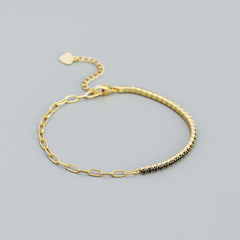 Classic Round-Cut 925 Sterling Silver CZ Gemstone Tennis Bracelet - SterlingSilberSchmuck