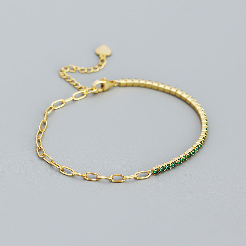 Classic Round-Cut 925 Sterling Silver CZ Gemstone Tennis Bracelet - SterlingSilberSchmuck