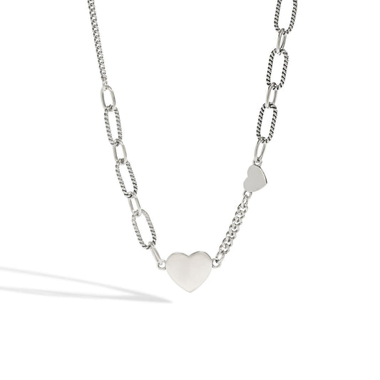 Herz Hohlkette 925 Sterlingsilber Minimalistisch Elegant