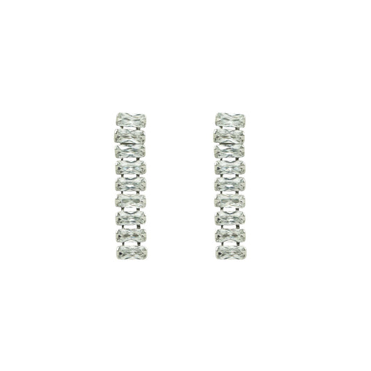 CZ Ketten Ohrringe 925 Sterling Silber baumelnd elegant modern
