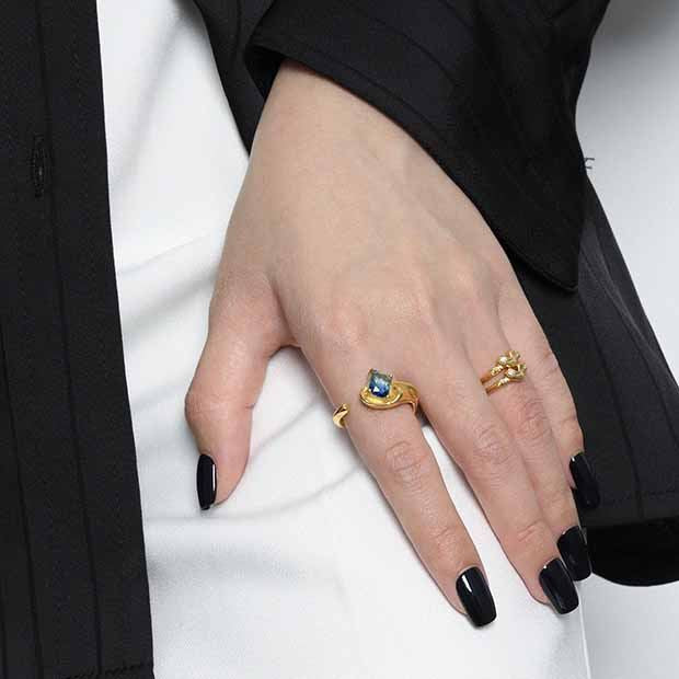 Unregelmäßiger CZ Herz Ring 925 Sterling Silber verstellbar elegant