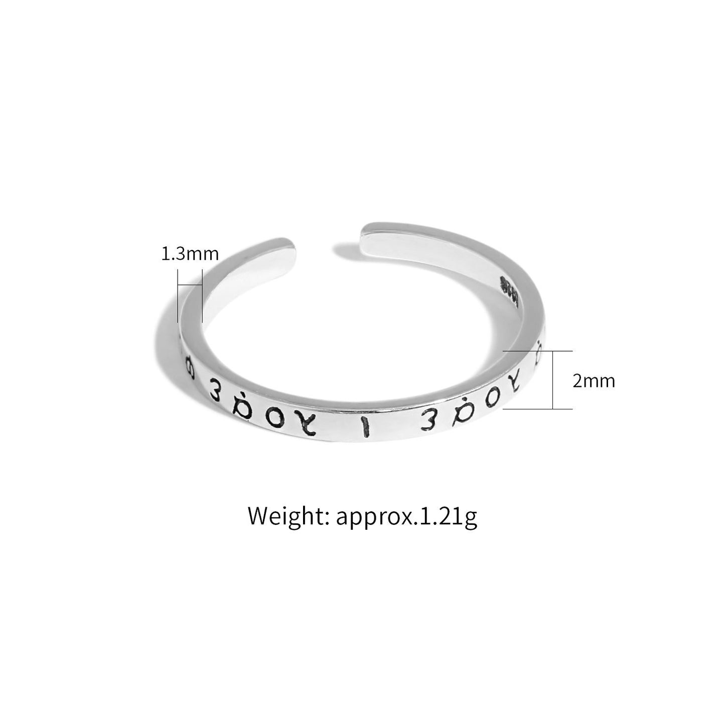 Griechischer Alphabet Ring aus 925 Sterlingsilber – Verstellbar - SterlingSilberSchmuck