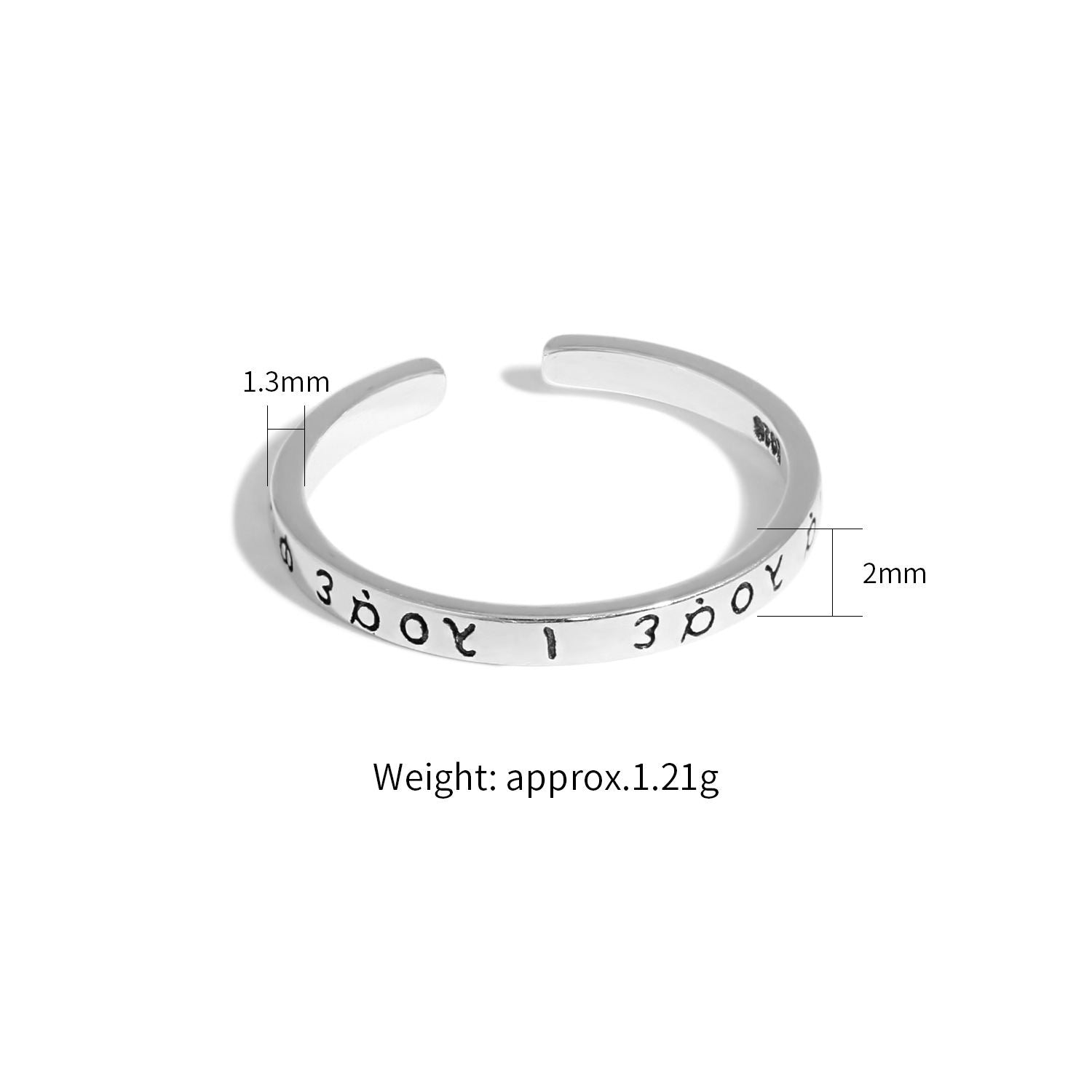 Griechischer Alphabet Ring aus 925 Sterlingsilber – Verstellbar - SterlingSilberSchmuck