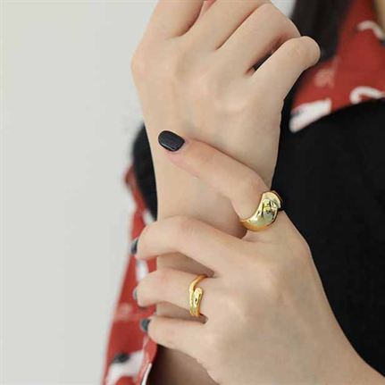 Big Heart Ring 925 Sterling Silber verstellbar maskulin modern