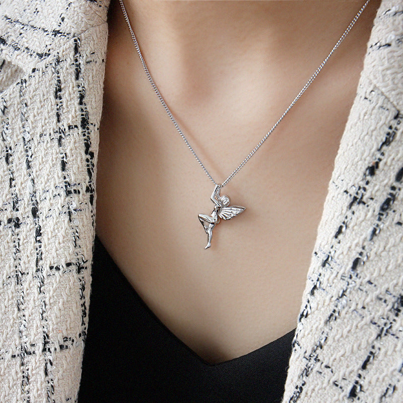 Women Guardian Angel 925 Sterling Silver Necklace - SterlingSilberSchmuck