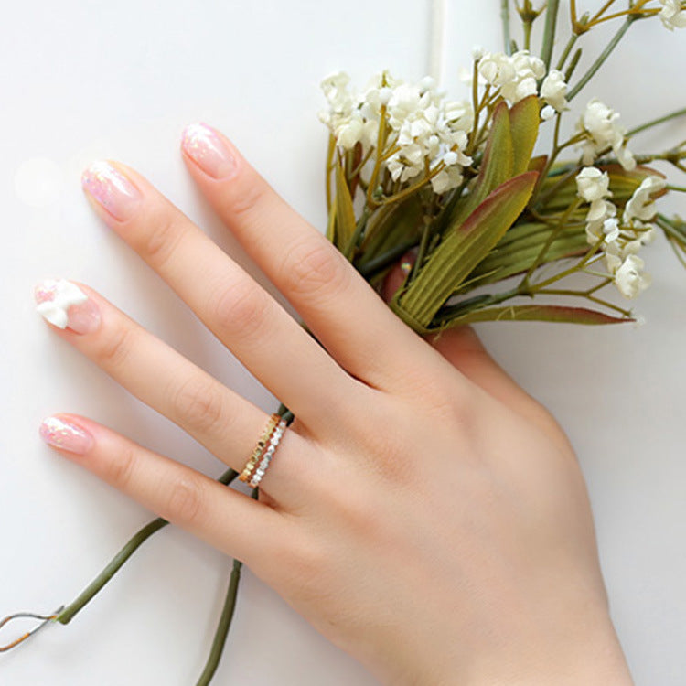 Fashion Three CZ Hive 925 Sterling Silver Adjustable Stacker Ring - SterlingSilberSchmuck