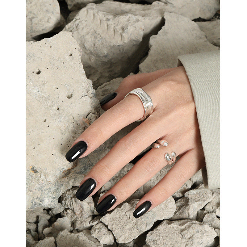 Doppelschicht Wasserfall Ring 925 Sterlingsilber Verstellbar