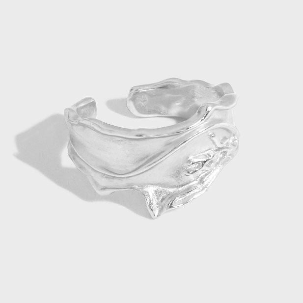 Unregelmäßiger Gesicht Ring aus 925 Sterlingsilber Verstellbar