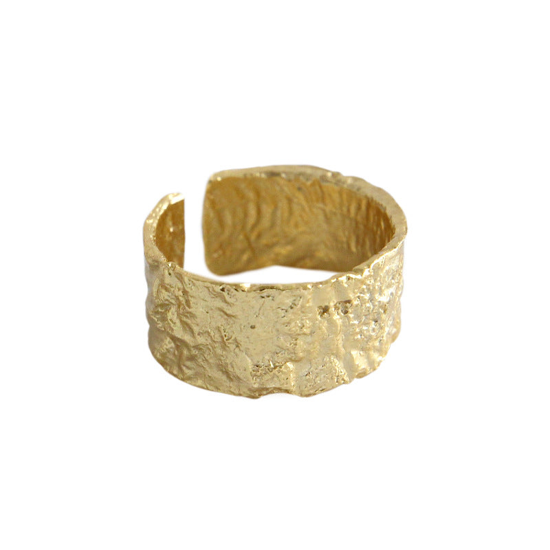 Gift Concave Convex 925 Sterling Silver Adjustable Wide Ring - SterlingSilberSchmuck