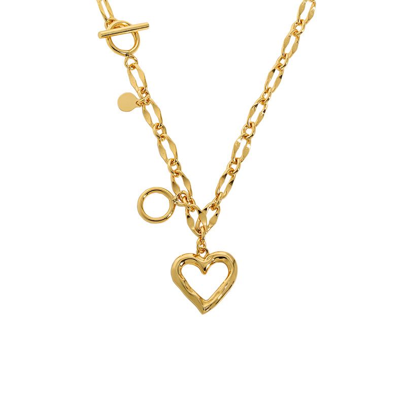 Women Hollow Heart Chain 925 Sterling Silver Necklace - SterlingSilberSchmuck