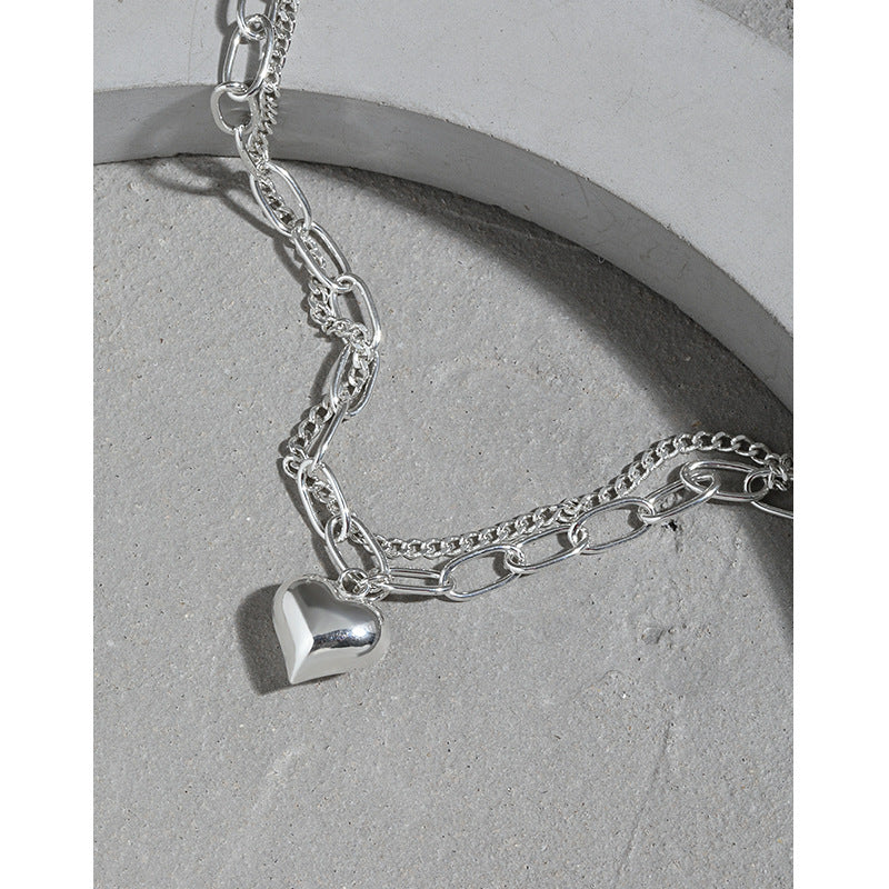 Doppelschicht Hollow Herz Armband aus 925er Silber – Feminin Elegant