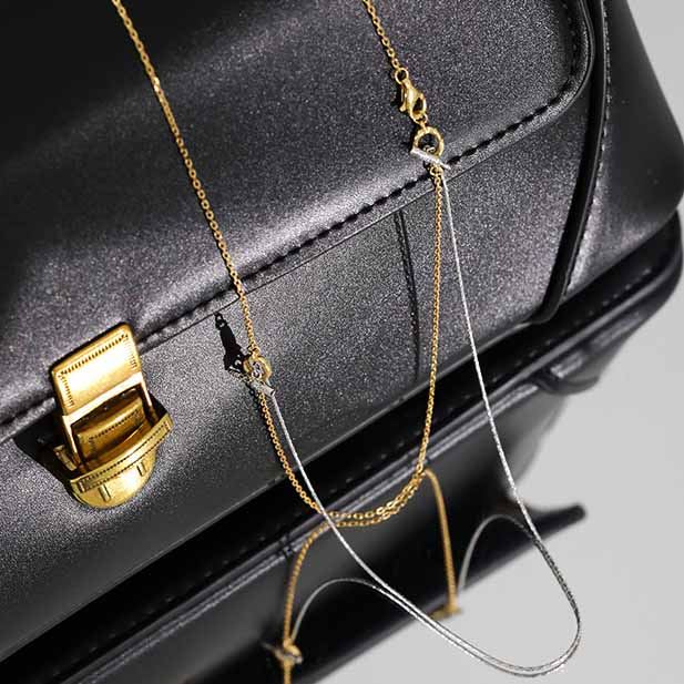 Doppelschicht Halskette aus 925er Silber – Modern Layering Elegant - SterlingSilberSchmuck