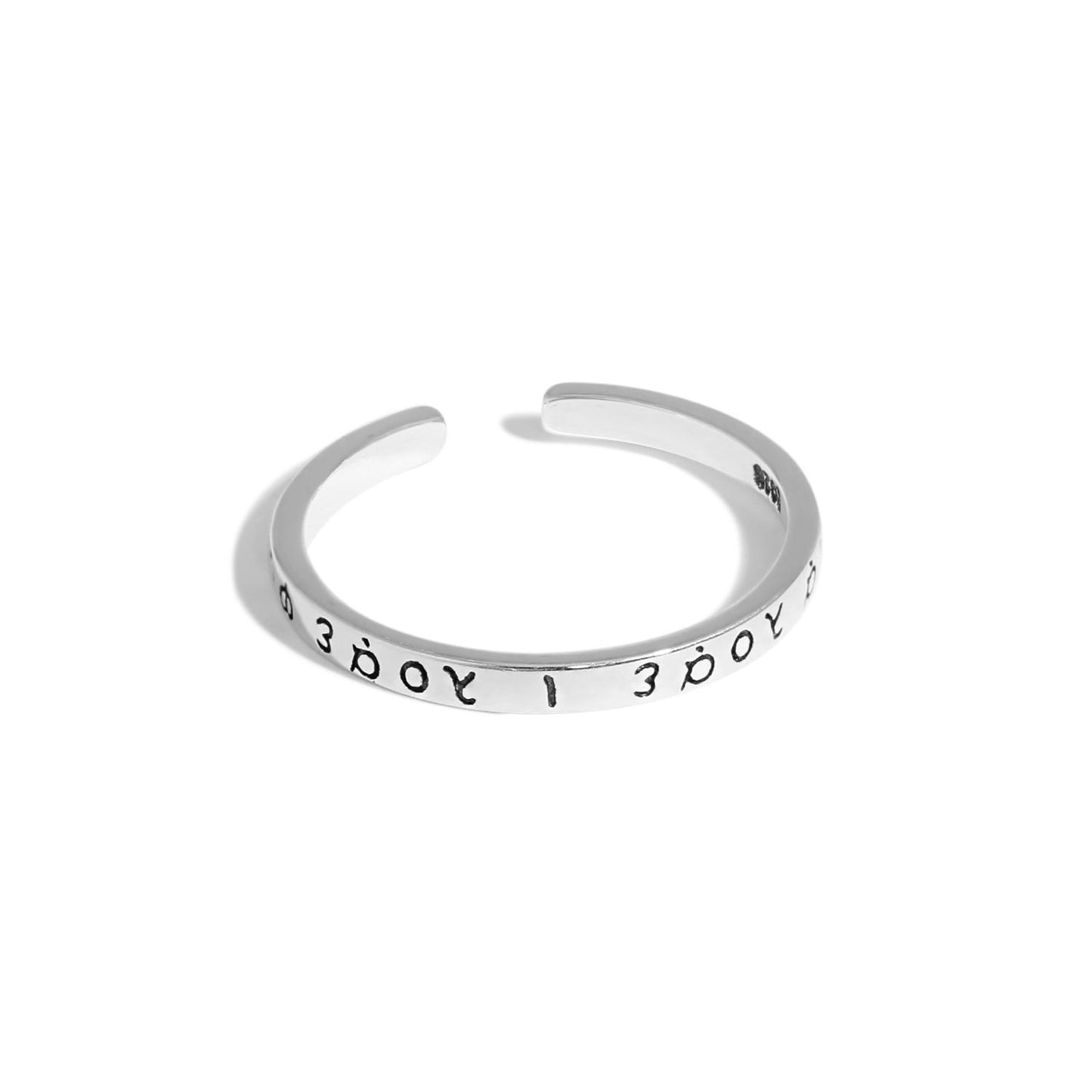 Griechischer Alphabet Ring aus 925 Sterlingsilber – Verstellbar - SterlingSilberSchmuck