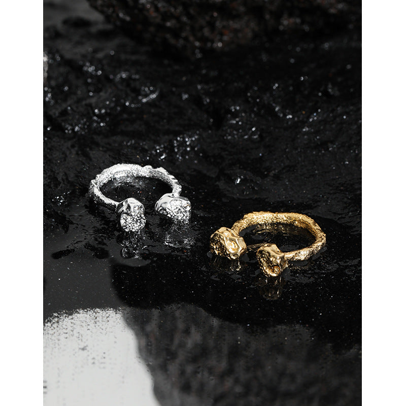 Double Bone Ring aus 925 Sterlingsilber – Verstellbar Modern
