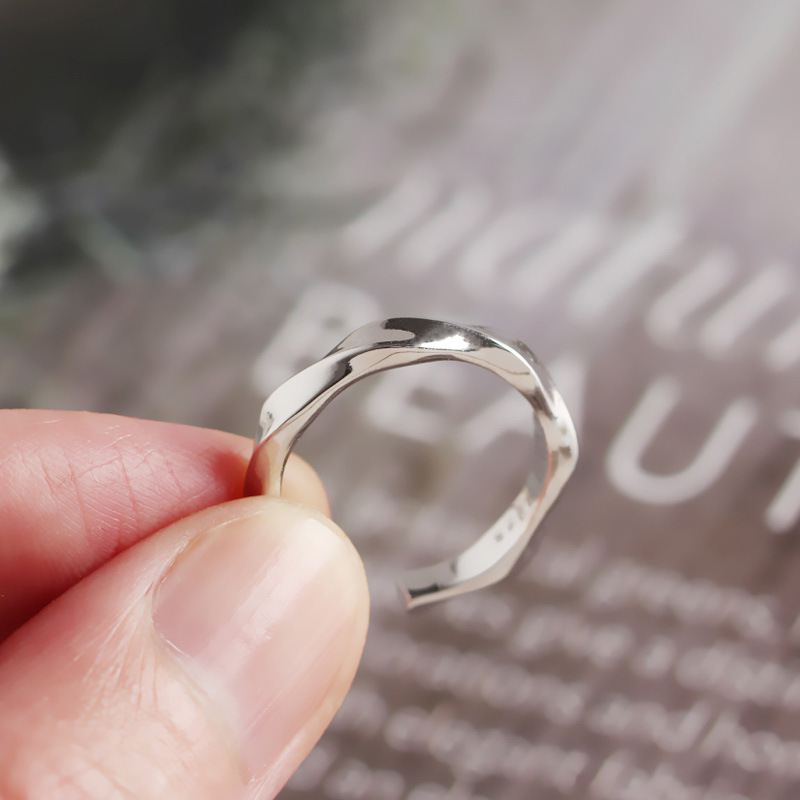 Fashion Twisted 925 Sterling Silver Adjustable Ring - SterlingSilberSchmuck