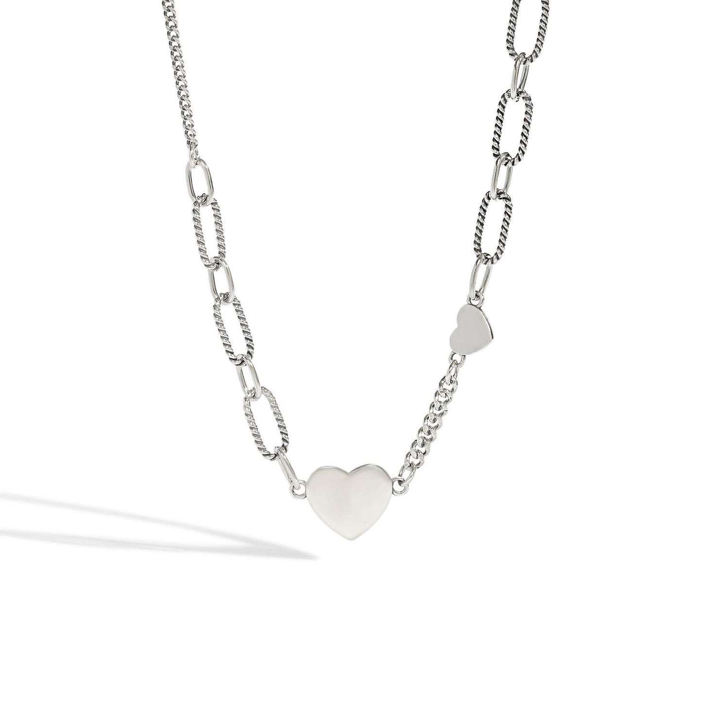 Herz Hohlkette 925 Sterlingsilber Minimalistisch Elegant