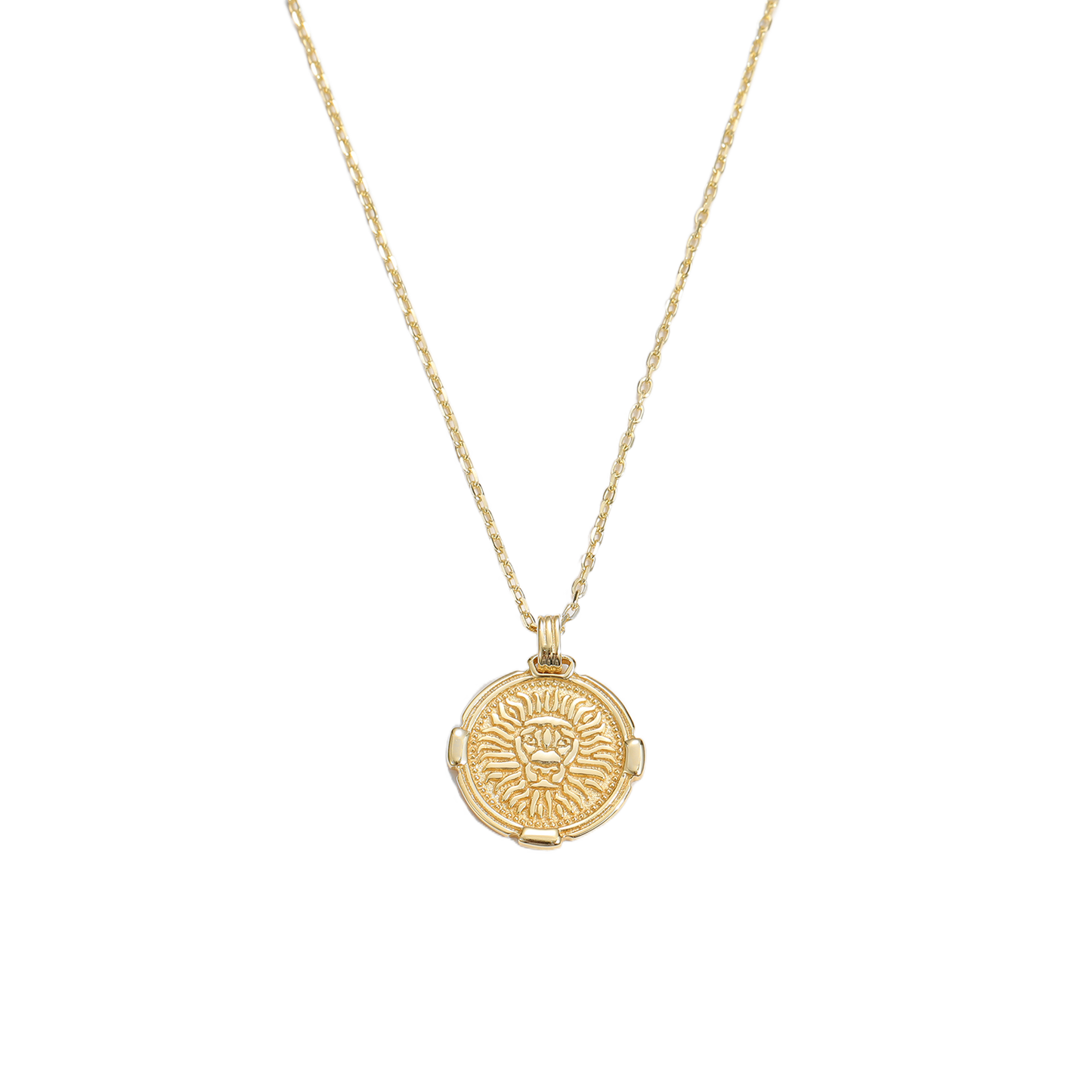 Gold 2D Löwe Halskette aus 925 Sterlingsilber – Statement - SterlingSilberSchmuck