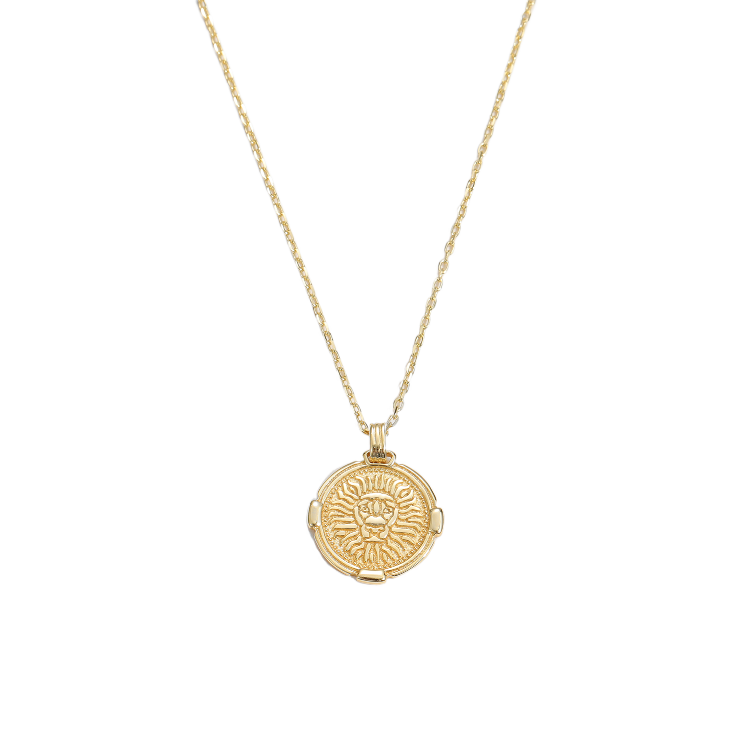 Gold 2D Löwe Halskette aus 925 Sterlingsilber – Statement - SterlingSilberSchmuck