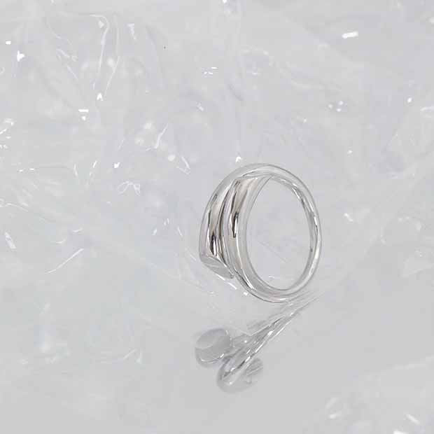 Minimalism Line Crossing 925 Sterling Silver Adjustable Ring - SterlingSilberSchmuck