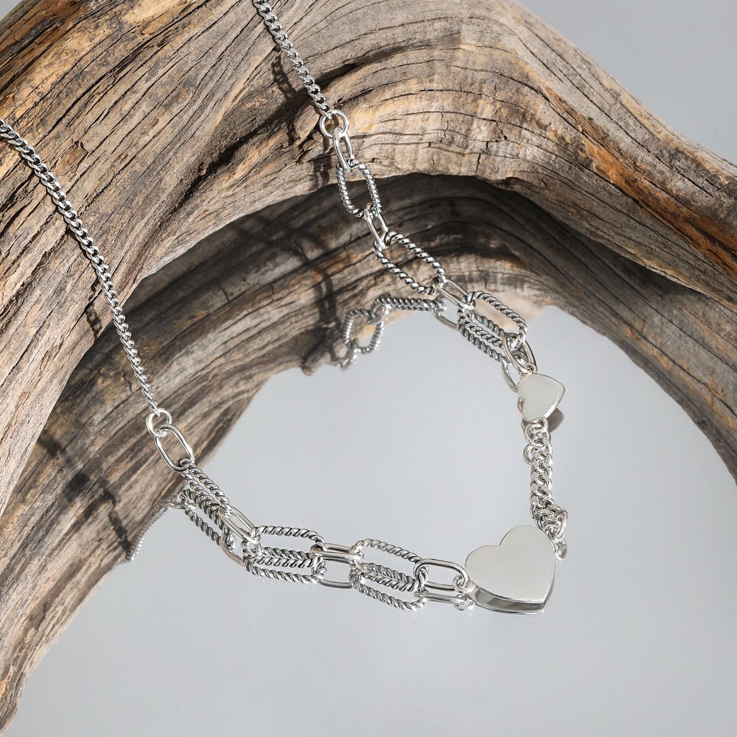 Herz Hohlkette 925 Sterlingsilber Minimalistisch Elegant