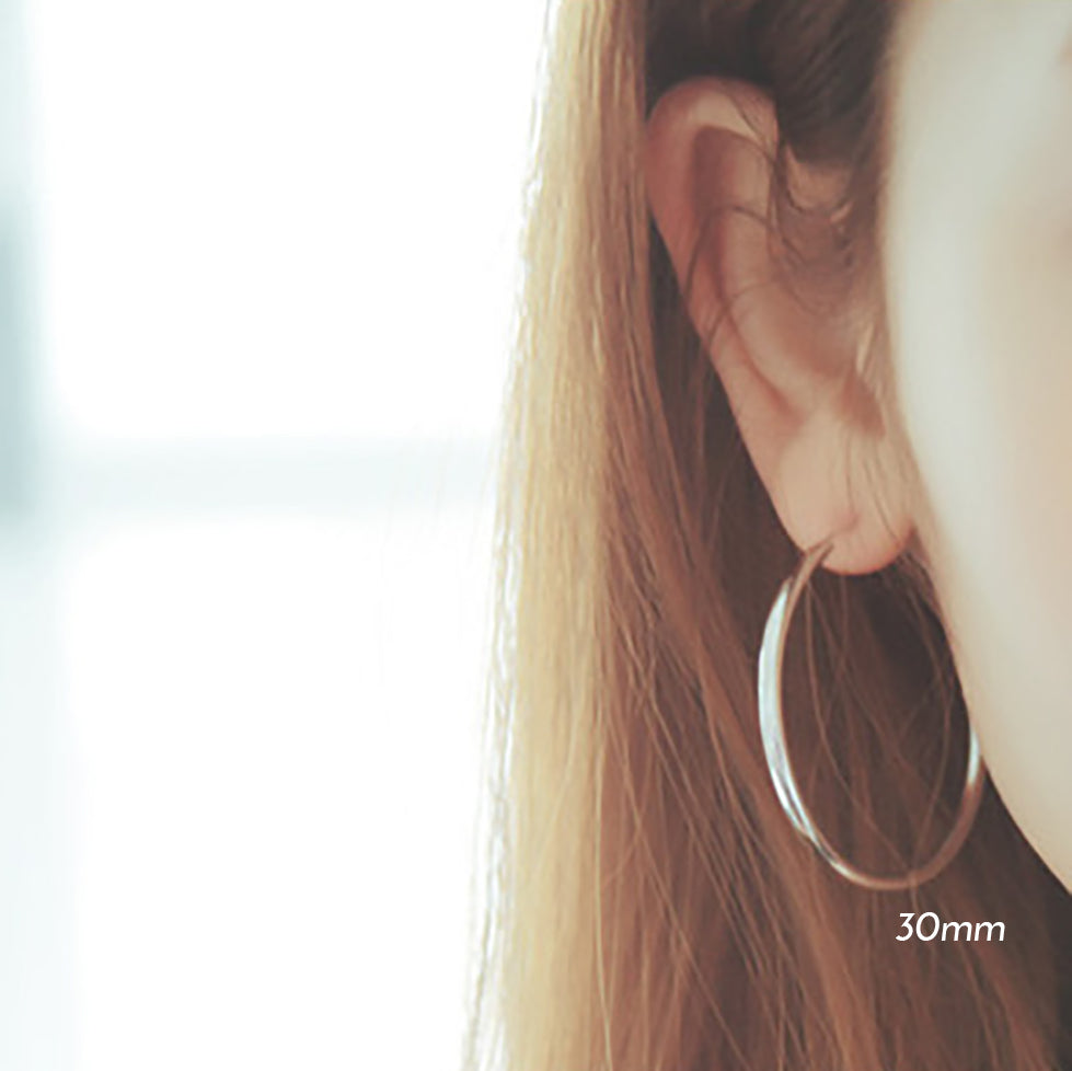 Simple Concise Elegant Women 925 Sterling Sliver Huggie Hoop Earrings - SterlingSilberSchmuck