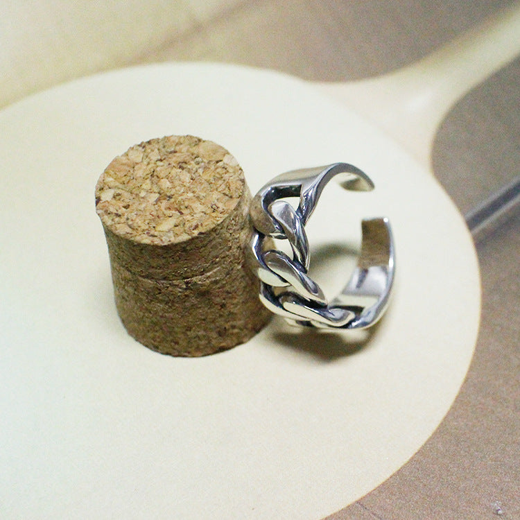 Kettenglied Ring 925 Sterling Silber verstellbar Vintage modern