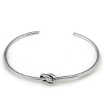 Lade das Bild in den Galerie-Viewer, Love Single Knot Open Size 925 Sterling Silver Cuff Bracelet Bangle
