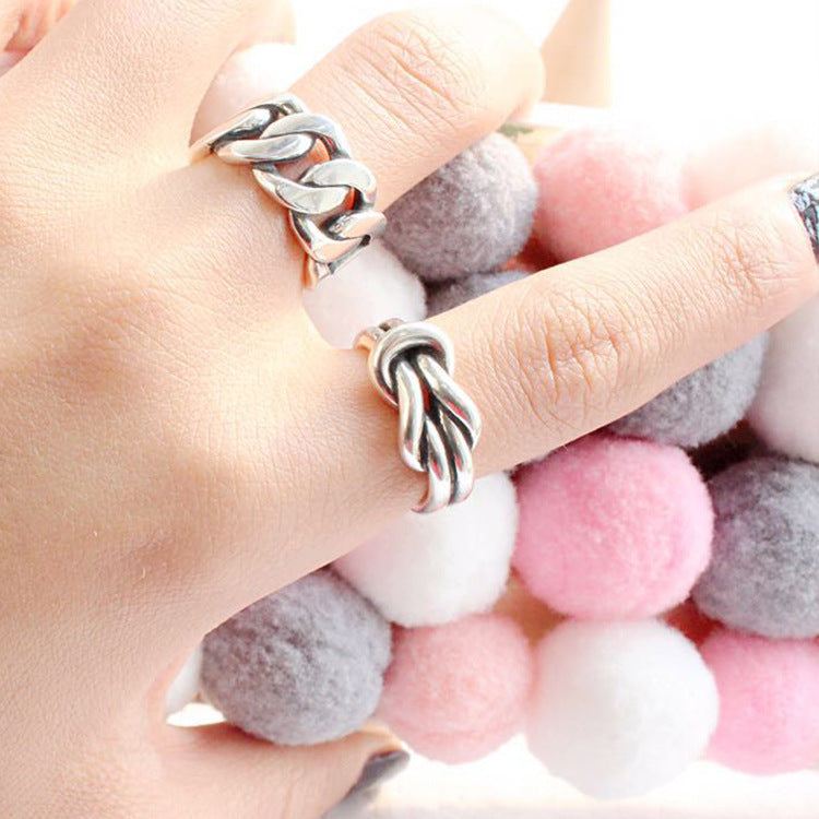 Kettenglied Ring 925 Sterling Silber verstellbar Vintage elegant