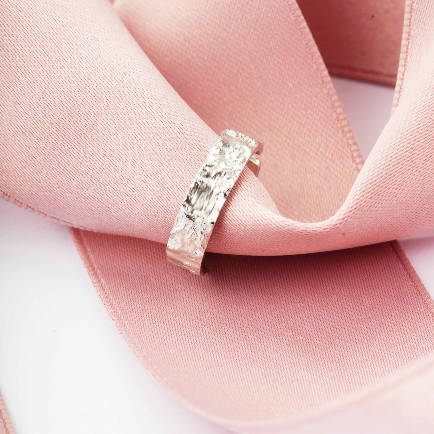 Asymmetrischer Konkav Konvex Ring 925 Sterling Silber verstellbar