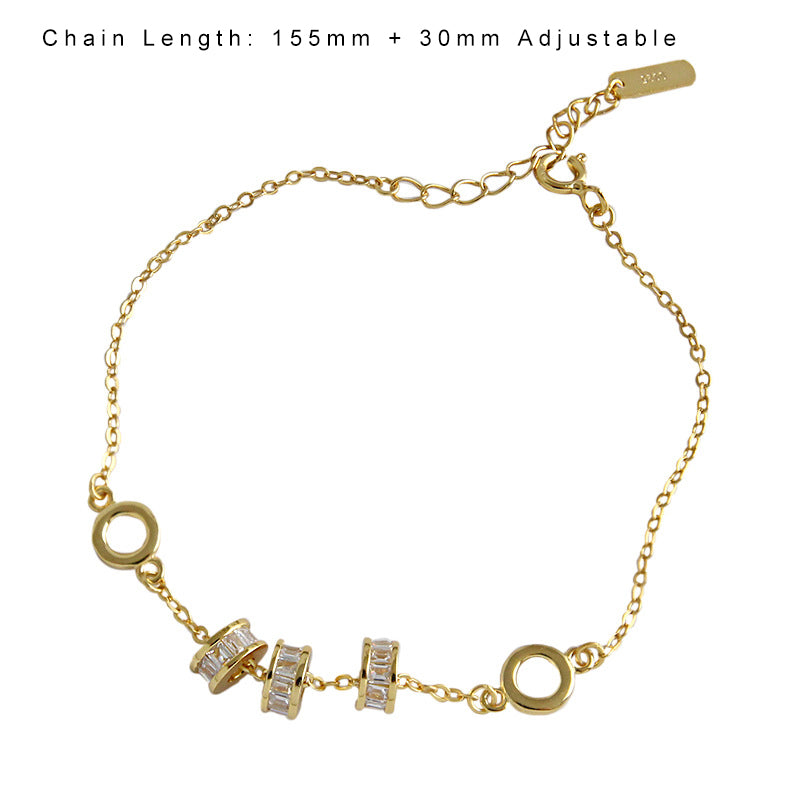 Lucky Transfer Beads Armband - 925 Silber Glücksbringer mit CZ