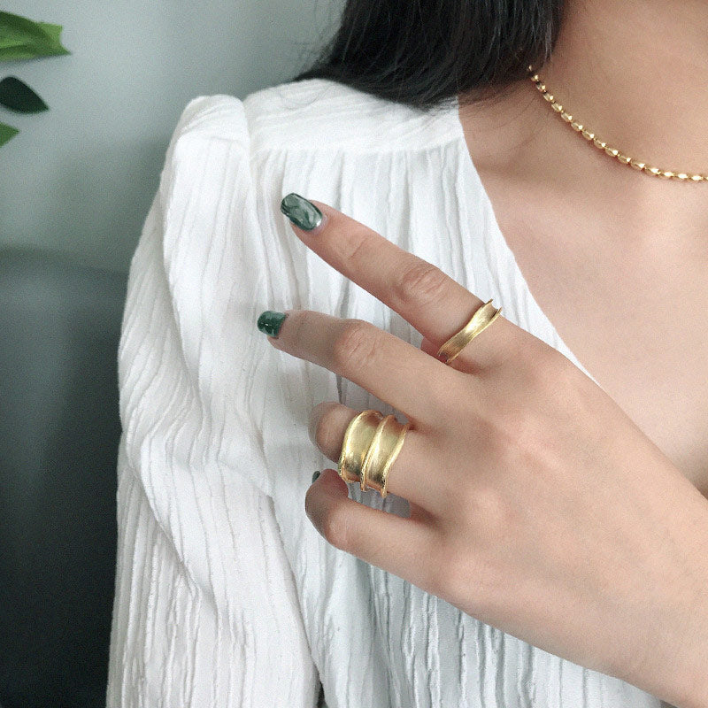 Breiter Ring 925 Sterling Silber verstellbar minimalistisch modern