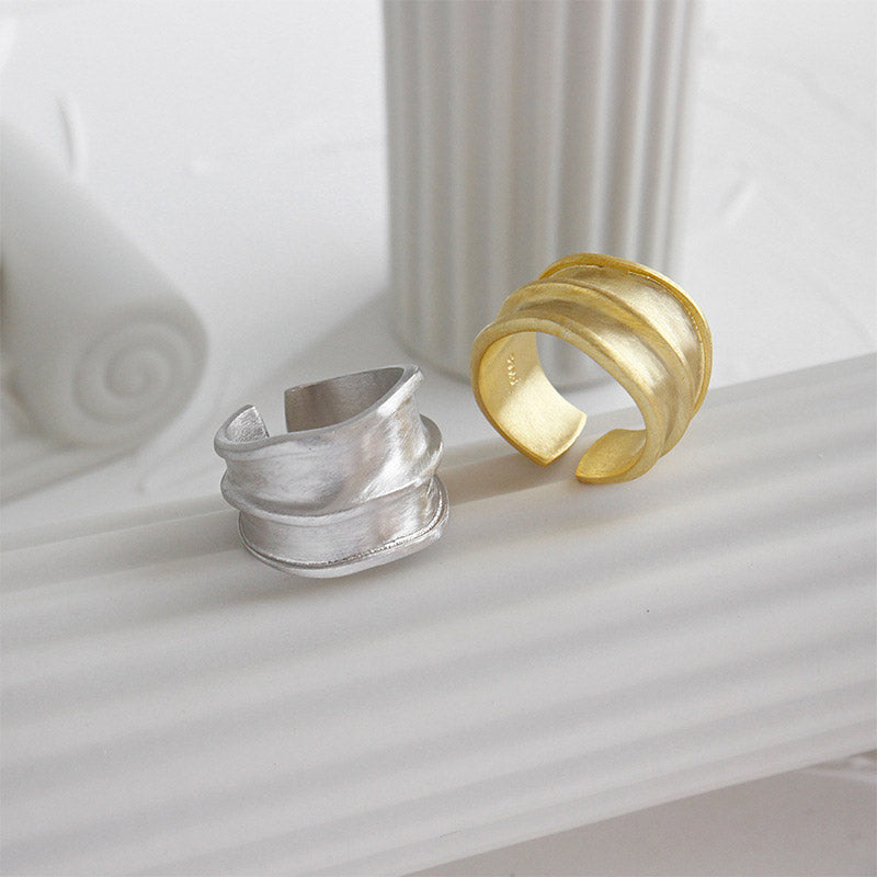 Breiter Ring 925 Sterling Silber verstellbar minimalistisch modern