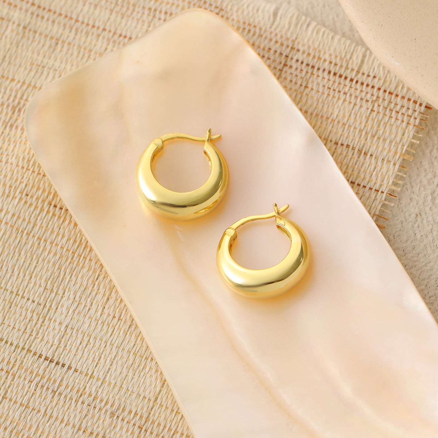 Geometry Round Circle 925 Sterling Silver Hoop Earrings - SterlingSilberSchmuck