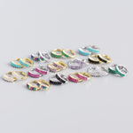 Lade das Bild in den Galerie-Viewer, Geometry Rectangle CZ Circle 925 Sterling Silver Hoop Earrings
