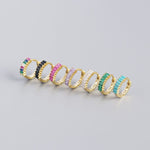 Lade das Bild in den Galerie-Viewer, Geometry Rectangle CZ Circle 925 Sterling Silver Hoop Earrings
