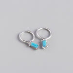 Lade das Bild in den Galerie-Viewer, Geometry Rectangle CZ 925 Sterling Silver Hoop Earrings
