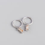 Lade das Bild in den Galerie-Viewer, Geometry Rectangle CZ 925 Sterling Silver Hoop Earrings
