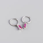 Lade das Bild in den Galerie-Viewer, Geometry Rectangle CZ 925 Sterling Silver Hoop Earrings
