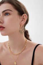 Lade das Bild in den Galerie-Viewer, Ancient Roman Modern Striped Fan 925 Sterling Silver Earring (Single)
