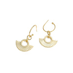 Lade das Bild in den Galerie-Viewer, Ancient Roman Modern Striped Fan 925 Sterling Silver Earring (Single)
