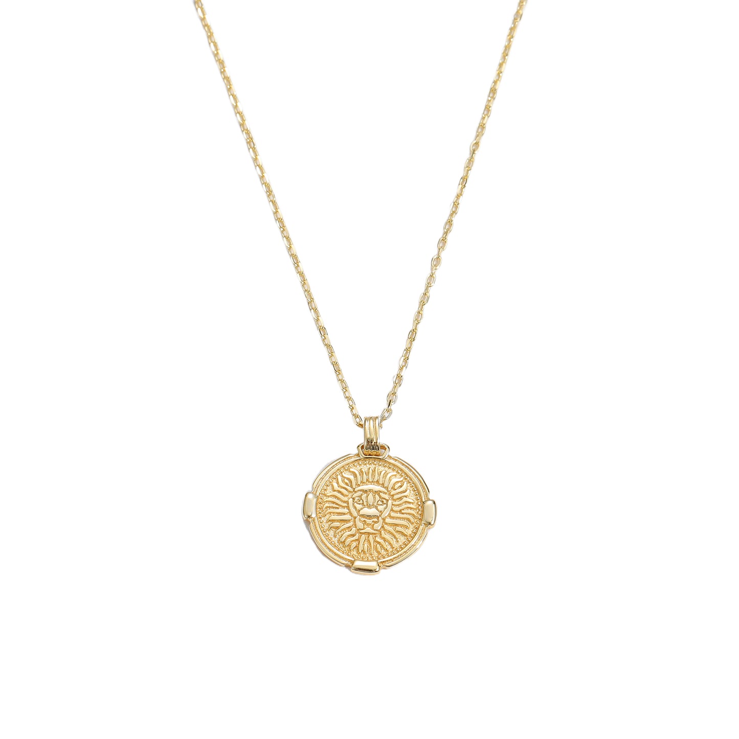 Gold 2D Löwe Halskette aus 925 Sterlingsilber – Vergoldet - SterlingSilberSchmuck