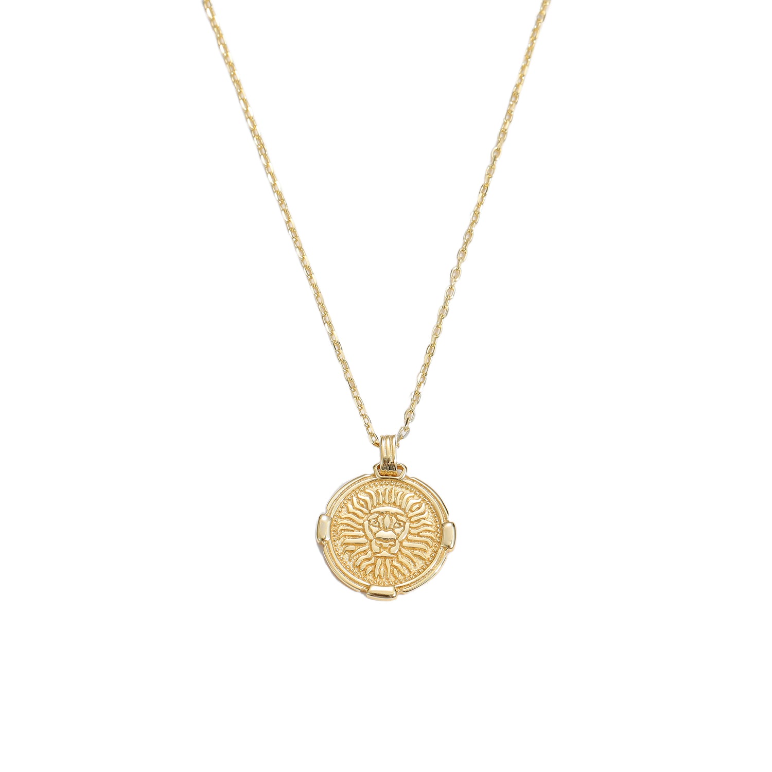 Gold 2D Löwe Halskette aus 925 Sterlingsilber – Vergoldet - SterlingSilberSchmuck