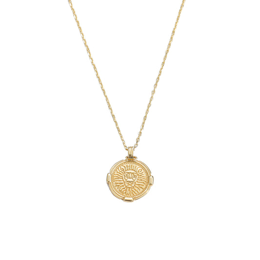 Gold 2D Löwe Halskette aus 925 Sterlingsilber – Vergoldet - SterlingSilberSchmuck